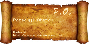Pozsonyi Oberon névjegykártya